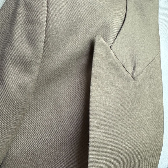 ZARA Cropped Lapel Blazer Taupe Brown Tailored Blazer Open Front Womens Academia - Picture 8 of 16